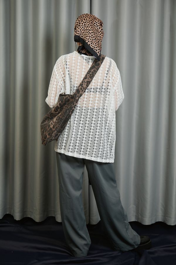 【SALE7折!!】水洗大豹紋斜紋布寬背帶托特包 