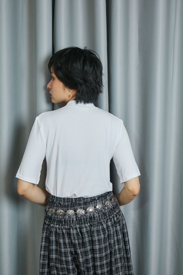 多色好搭柔軟磨毛材質微高領五分袖上衣(四色) 