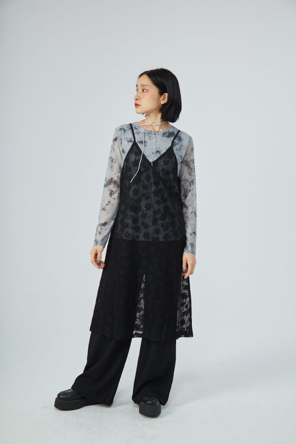 【SALE!!6折】滿滿小花花織紋V領細肩帶背心洋裝(兩色) 