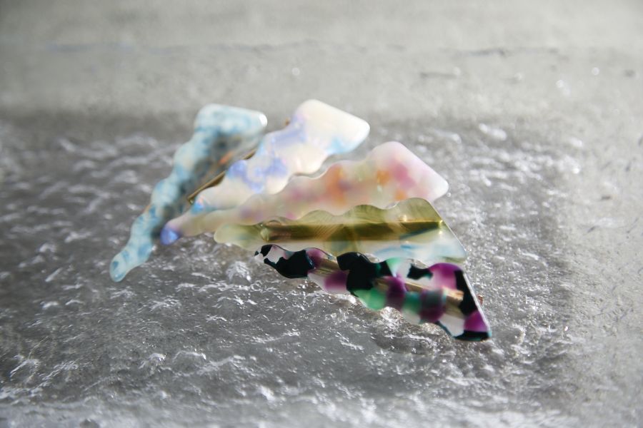 鋸齒波浪三角彩色花紋髮夾 