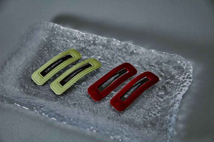 濃色絲絨布料三種造型髮夾 