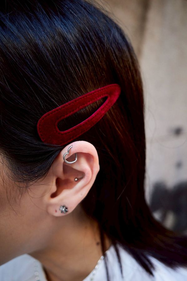 濃色絲絨布料三種造型髮夾 