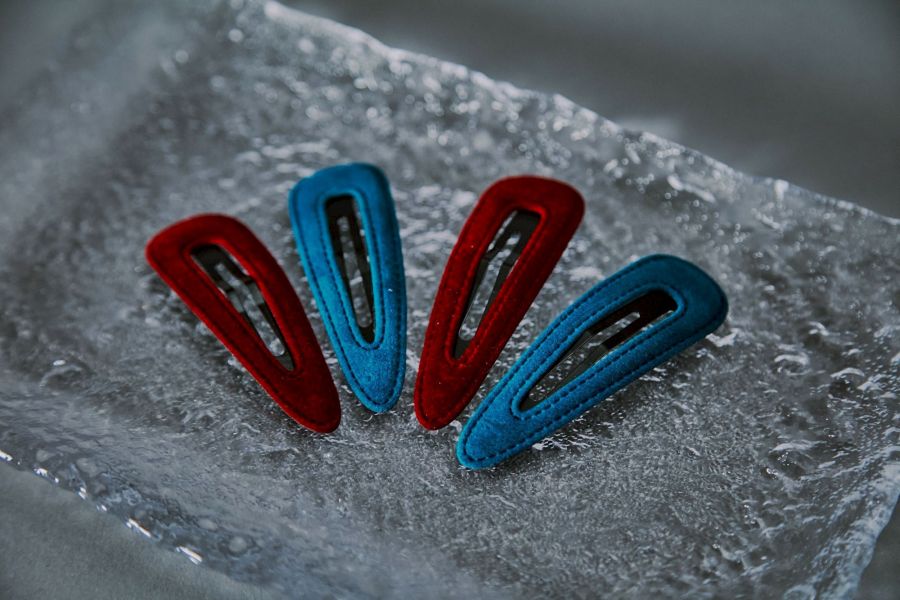 濃色絲絨布料三種造型髮夾 