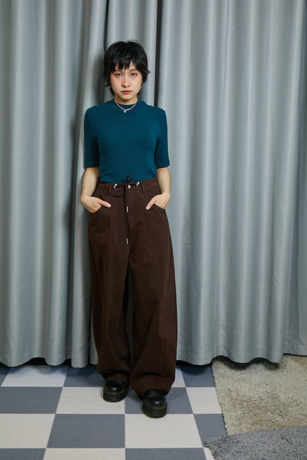 多色好搭柔軟磨毛材質微高領五分袖上衣(四色) 