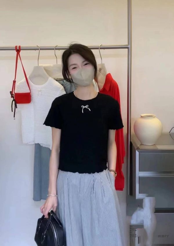 泡泡棉珍珠蝴蝶結Tee 