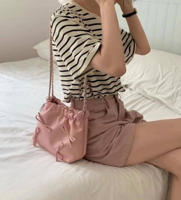 法式蝴蝶結鍊條包 