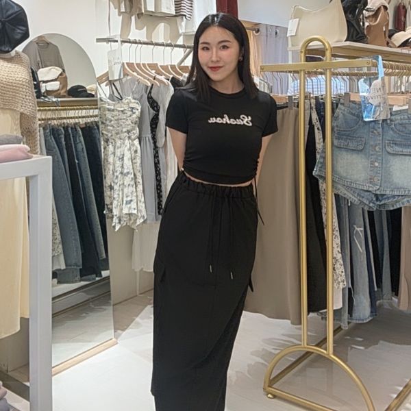抽繩工裝裙套裝 