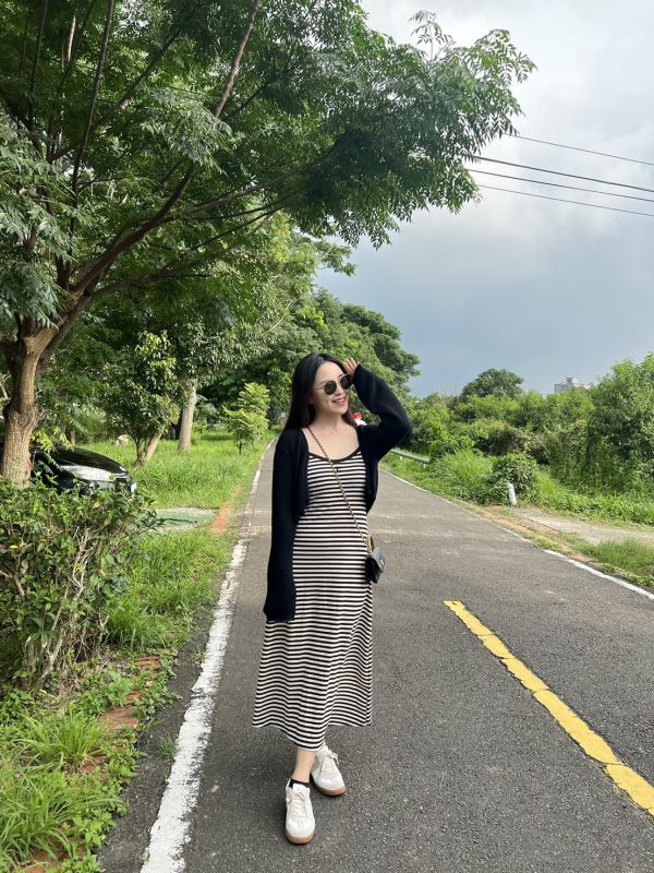 法式A字修身長裙 自帶bra top 