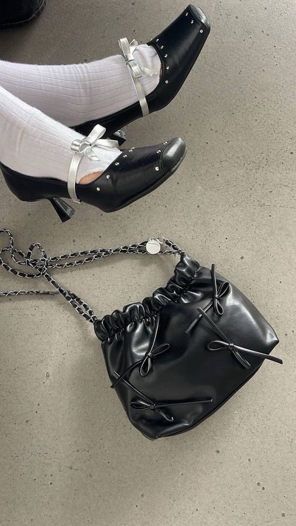 法式蝴蝶結鍊條包 