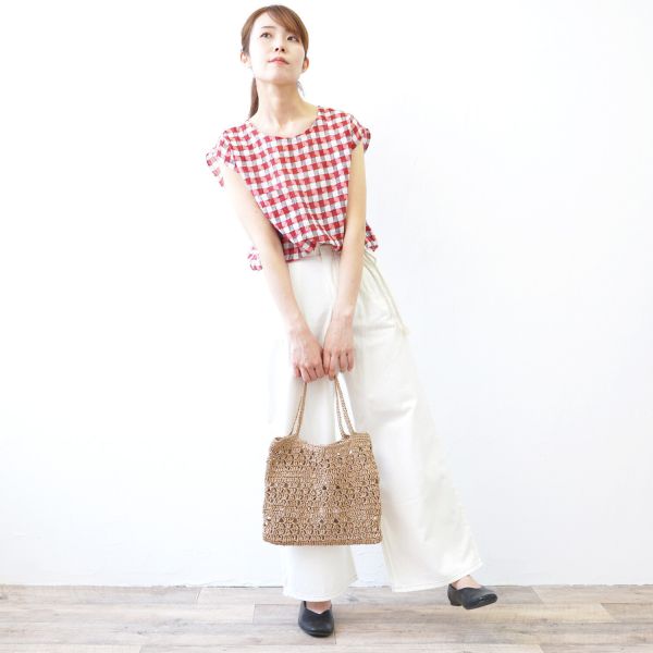 材料包 ☽ Hara Wool 日本原裝 鏤空花紋紙線提袋 