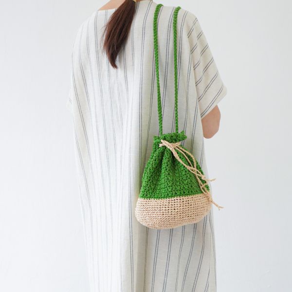 材料包 ☽ Hara Wool 日本原裝 雙色抽繩束口包 