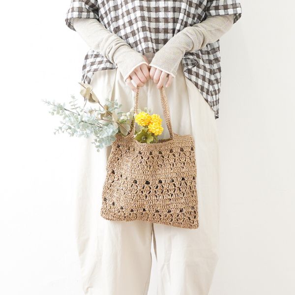 材料包 ☽ Hara Wool 日本原裝 鏤空花紋紙線提袋 