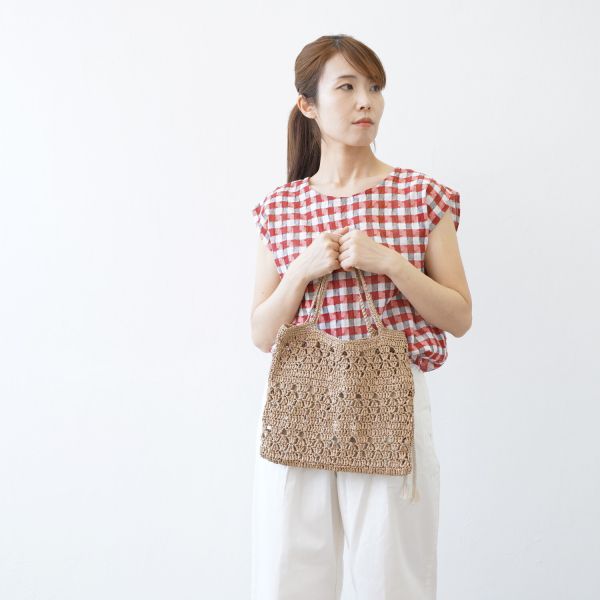 材料包 ☽ Hara Wool 日本原裝 鏤空花紋紙線提袋 
