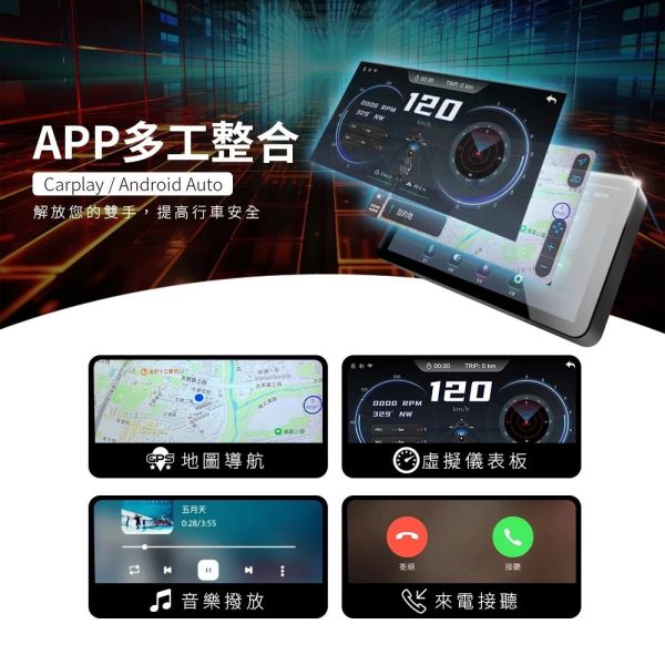 六姐的店※【Looking錄得清】卡普雷導航機 機車CarPlay.支援投屏.導航.安卓IOS系統-無紀錄器功能 