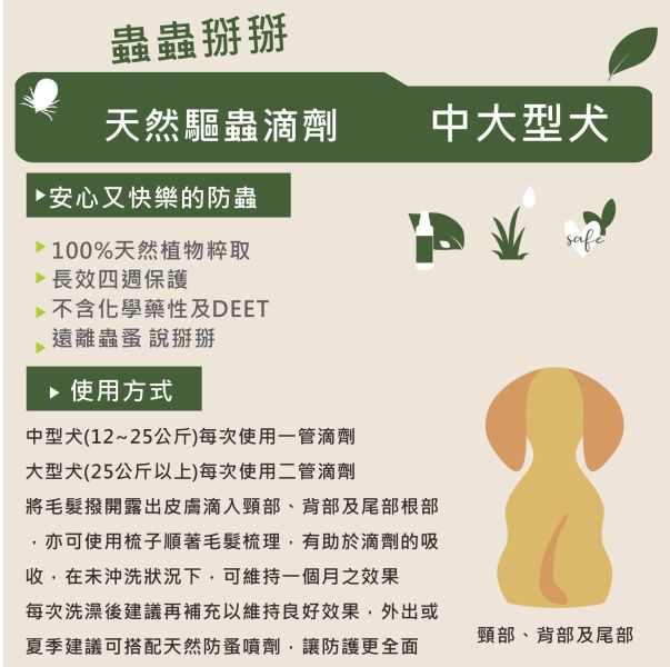 Dirty Dog天然驅蟲滴劑-中大型犬 