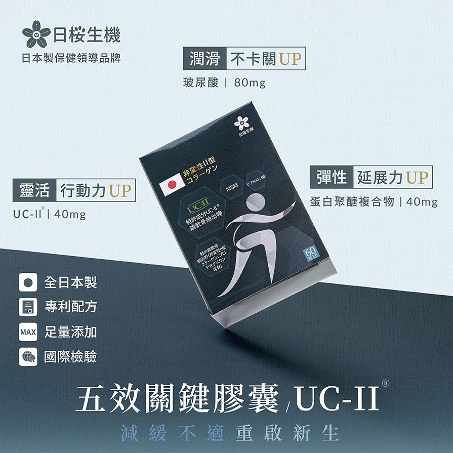 五效關鍵膠囊(UC-II) - 日櫻生機｜日本製保健領導品牌