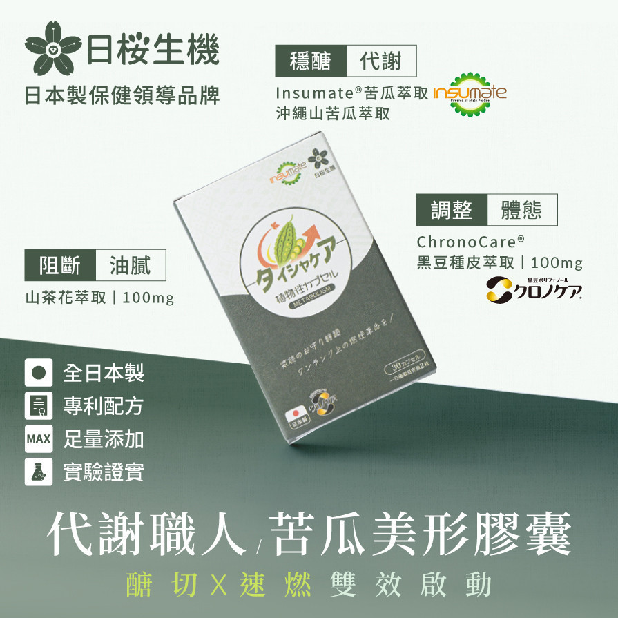 代謝職人-苦瓜美形膠囊 - 日櫻生機｜日本製保健領導品牌