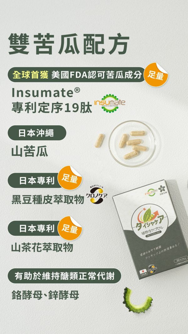 代謝職人-苦瓜美形膠囊60粒/盒｜2入組 苦瓜胜肽 、代謝 保健食品、苦瓜胜肽 血糖、山茶花減 肥、日本減肥保健品、穩糖 產品、降體脂、定序19肽、體重管理、黑松茶花、分解茶