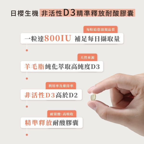 維生素D3 800IU軟膠囊【30粒/盒】｜5入組 非活性維他命D,維生素D,Vitamin D,陽光維他命,維他命D推薦,維他命D食物,腸溶膠囊,耐酸膠囊,維他命D3,維生素D3,維生素D3功效,維生素D3怎麼吃,維生素D3什麼時候吃