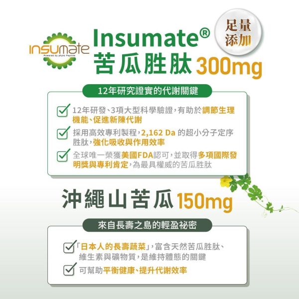 【5盒組｜加贈葉黃素 2盒】代謝職人-苦瓜美形膠囊30粒/盒 苦瓜胜肽,代謝保健食品,血糖過高,山茶花減肥,日本減肥保健品,穩醣產品,降體脂,定序19肽,體重管理,黑松茶花,分解茶,山苦瓜,減重,減肥,燃脂,代謝症候群,瘦身保健,飲控,苦瓜保健