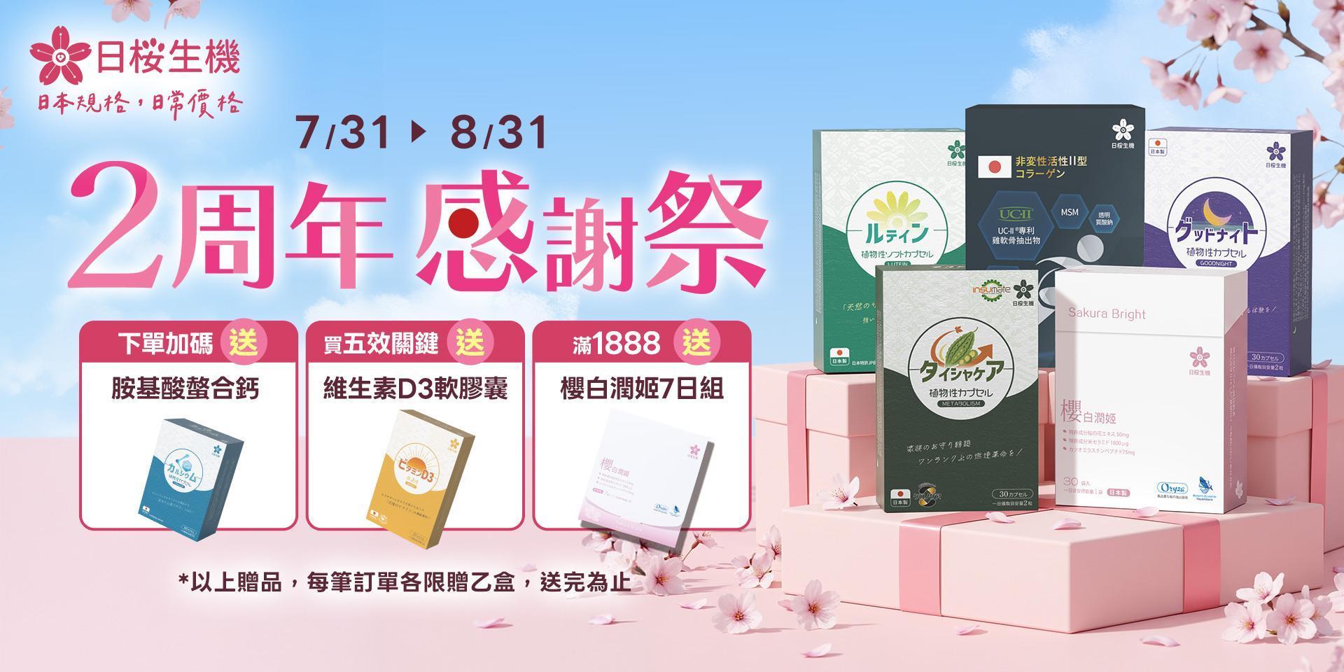 加入日櫻生機會員，享5大VIP會員福利