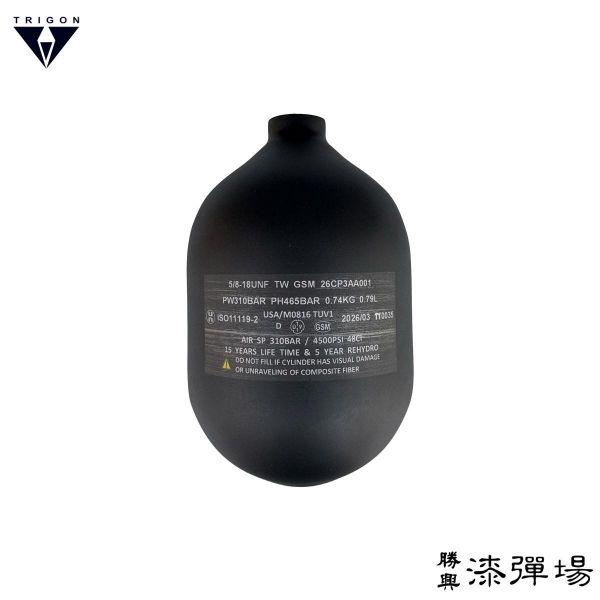 【漆彈專賣-三角戰略】單瓶身 新技術二代輕量化48CI碳纖氣瓶-台灣製造 