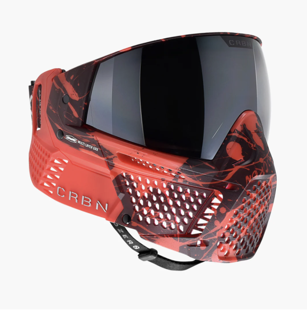 【漆彈專賣-三角戰略】CARBON ZERO GRX - 潑墨紅 漆彈面罩 