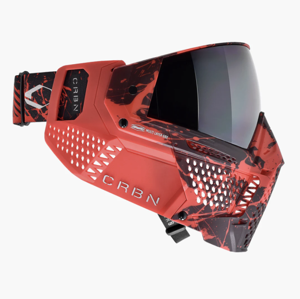 【漆彈專賣-三角戰略】CARBON ZERO GRX - 潑墨紅 漆彈面罩 