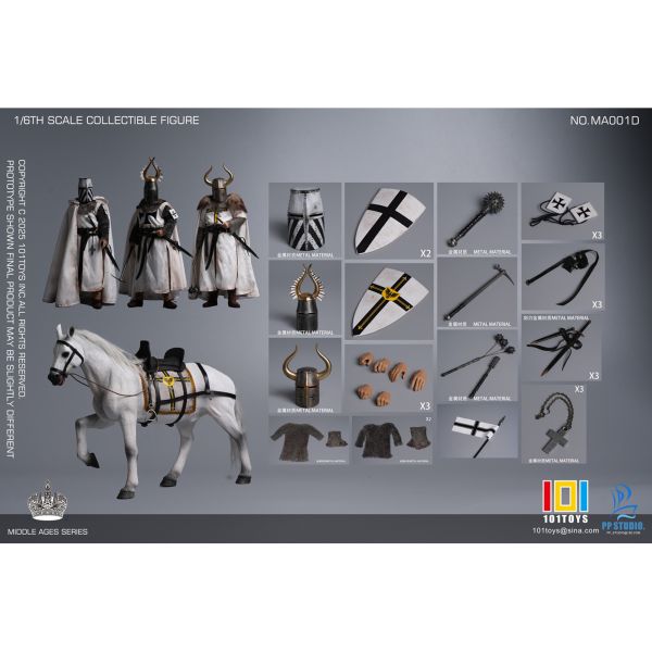 預購免運 101TOYS 1/6  中世紀條頓 三人組套裝&馬匹 MA001D 可動人偶,12吋人偶,6吋人偶,模型預購,1/6人偶,1/12人偶,KOF模型王者,101TOYS x PP STUDIO 1/6 中世紀條頓大統領 MA001C,101TOYS MA001C,PP STUDIO MA001C,