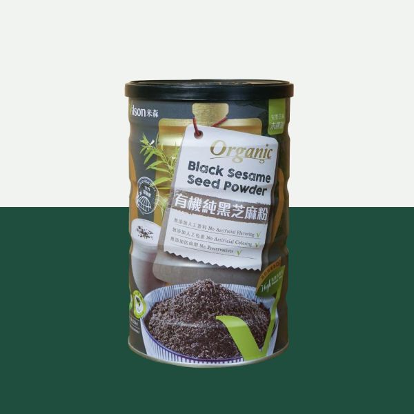 米森｜有機純黑芝麻粉 有機、無添加防腐劑、人工香料及色素
有機高纖高鈣黑芝麻粉、食以黑為佳
完整芝麻粒細磨、100%未經油榨抽取