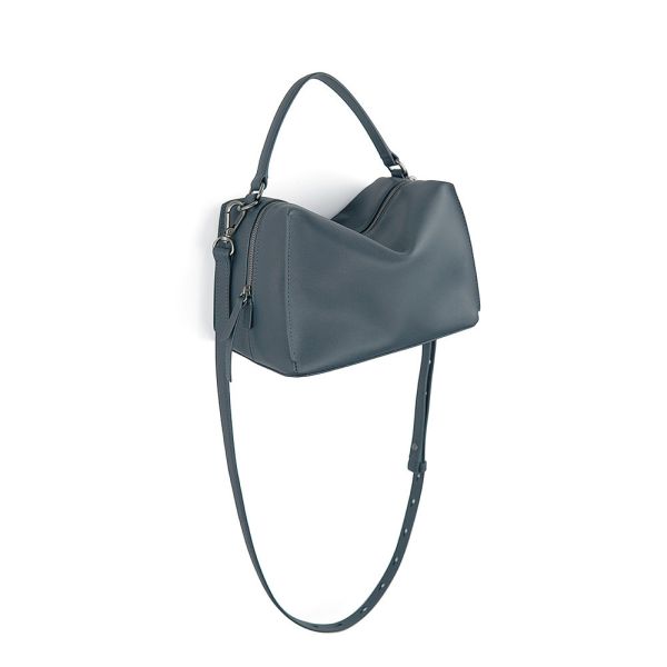 DTB｜Valley 迷你方型軟包 - 霧灰藍 斜背,單肩,手提,方包,多用,設計大獎,中性,經典,優雅,真皮,原創,設計師,台灣設計,皮革,輕軟,質感,