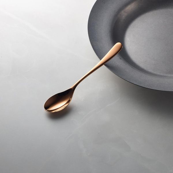 山崎金屬 - 若水系列 - 玫瑰金不鏽鋼點心叉匙(單支) 