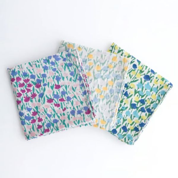 (現貨)日本職人手做 Kapuwa手帕 領巾 多功能方巾-百花派對 