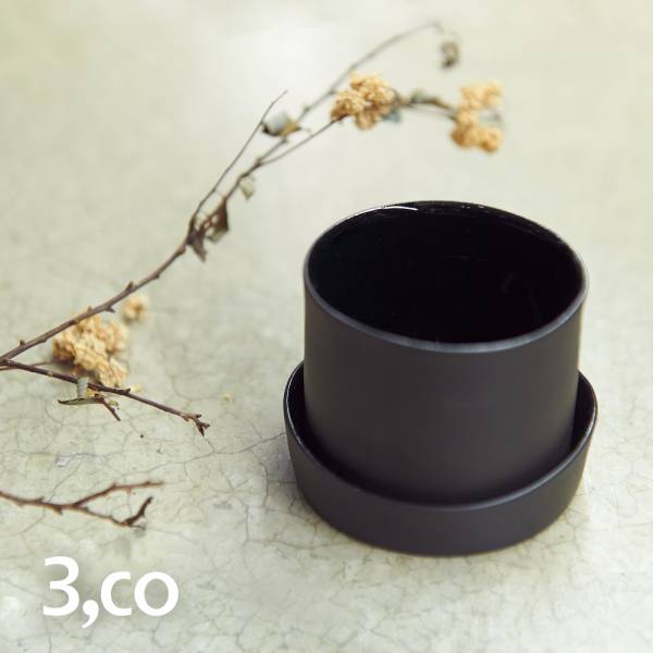 【3,co】水波蓋杯(2件式) - 黑 水杯,茶杯,茶具,水波,餐具,食器,米其林,當代,國際,台灣之光,台灣,原創,設計,簡約,生活美學,空間,瓷器,東方意象,驚豔,精品,禮物,禮品,送禮