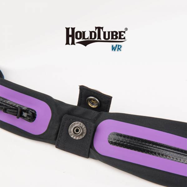 HOLDTUBE 運動腰帶-防潑水雙口袋-黑紫 運動腰帶、水瓶袋、時尚單品、運動配件