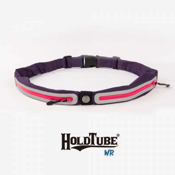 HOLDTUBE 運動腰帶-防潑水雙口袋-紫粉 運動腰帶、水瓶袋、時尚單品、運動配件