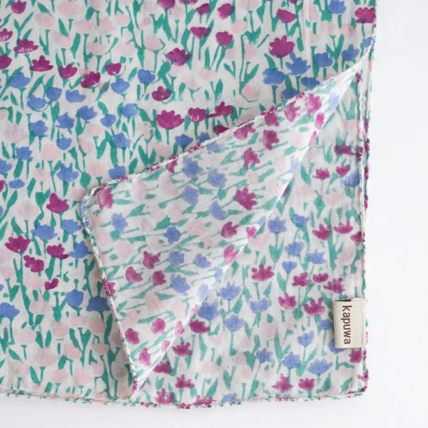 (現貨)日本職人手做 Kapuwa手帕 領巾 多功能方巾-百花派對 