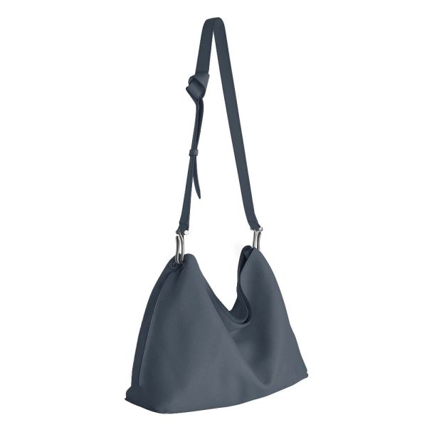 DTB｜Valley  Hobo 軟包 - 霧灰藍 斜背,單肩,手提,方包,多用,設計大獎,中性,經典,優雅,真皮,原創,設計師,台灣設計,皮革,輕軟,質感,