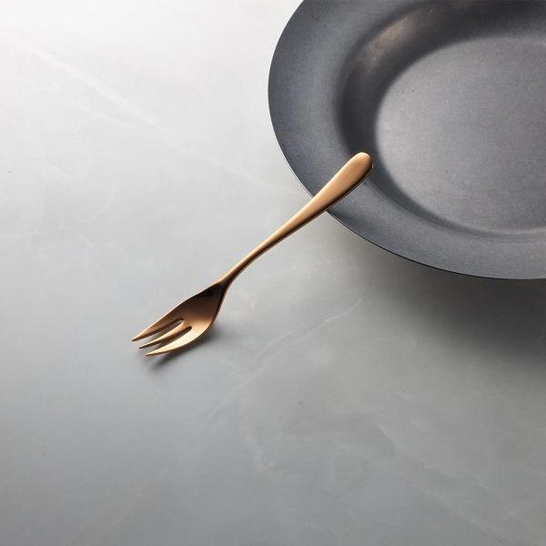 山崎金屬 - 若水系列 - 玫瑰金不鏽鋼點心叉匙組(2件式) 