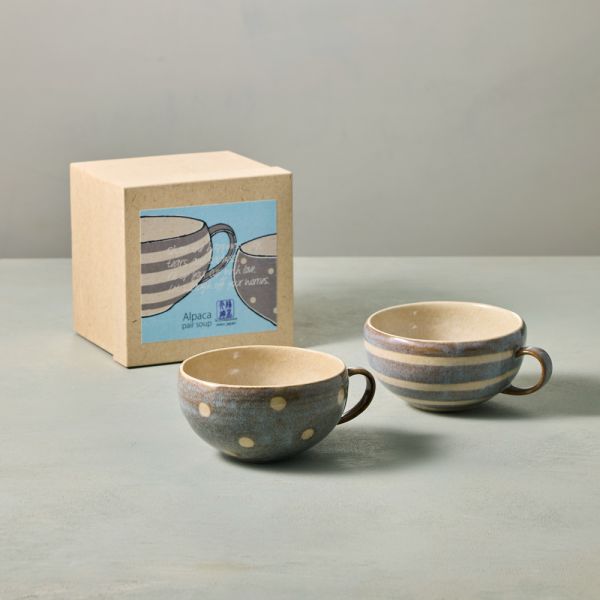 日本KOYO美濃燒- 點線紋湯碗 - 禮盒組(2件式) - 400 ml ★ 日本進口品質保證,檢驗合格餐具