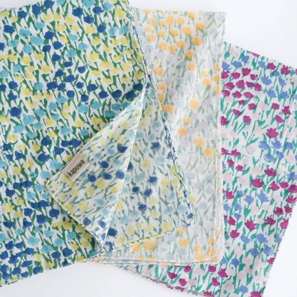 (現貨)日本職人手做 Kapuwa手帕 領巾 多功能方巾-百花派對 
