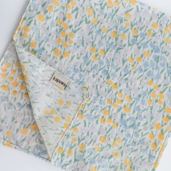 (現貨)日本職人手做 Kapuwa手帕 領巾 多功能方巾-百花派對 