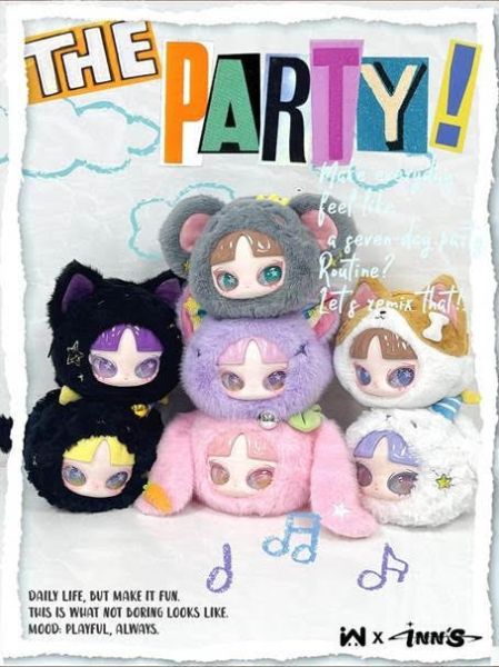 022_INN-7日間パーティー バッグチャームぬいぐるみブラインドボックス  1中盒6入 預購25年09月0827 