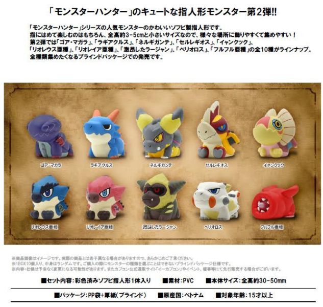 CAPCOM CFB 魔物獵人 指偶 手指公仔 vol.2 カプコンフィギュアビルダー フィンガーパペット モンスターハンター  1中盒10入 預購26年03月0925 