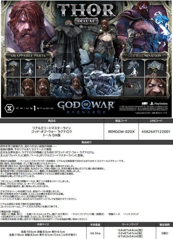 リアルエリートマスターライン ゴッド・オブ・ウォー ラグナロク トール DX版 預購27年02月1009 
