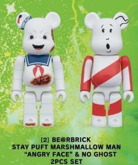 BE@RBRICK 庫柏力克熊x魔鬼剋星 棉花糖人 憤怒臉＆禁止幽靈 100% 2入組 預購26年08月0518 