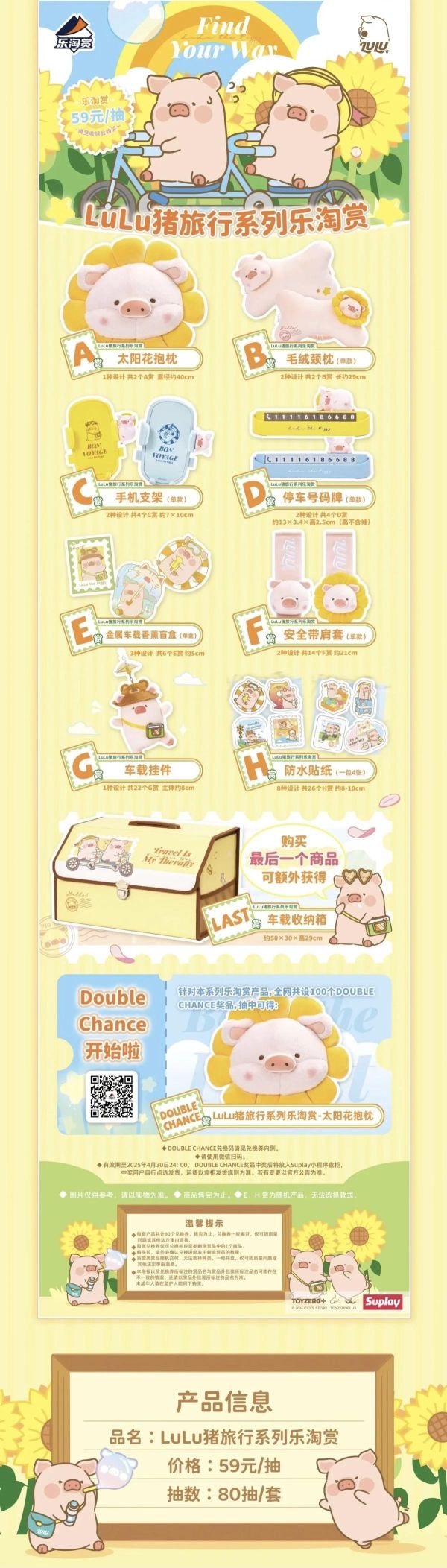 中國版 樂淘賞 LuLu豬 旅行系列 
