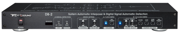 TDF DB-2 訊號介入器 TDF DB-2 訊號介入器,TDF DB-2, 訊號介入器,音訊介入器,音源切換器, 音訊切換設備, 家庭劇院音訊切換, 多音源切換器, 廣播訊號介入, 會議室音訊整合, 專業音響介入器