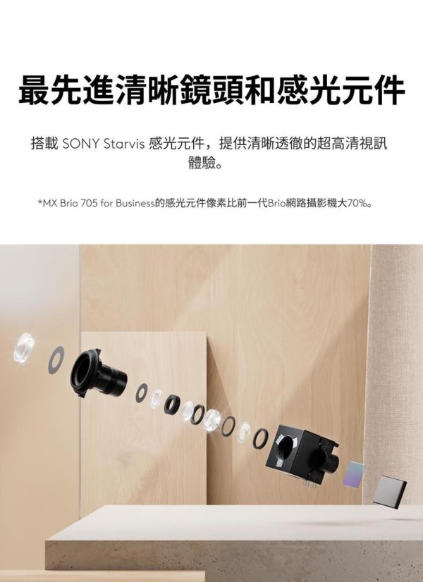 Logitech 羅技 VC Brio Pro 705 商務網路攝影機｜4K｜AI 自動取景｜低光源補償｜企業視訊會議｜石墨黑 Logitech Brio Pro 705, 羅技 Brio Pro 705,Logitech 商務攝影機,4K 網路攝影機,視訊攝影機推薦,企業視訊設備,Zoom 攝影機,Teams 攝影機,USB‑C 攝影機,低光源補償攝影機,AI 自動取景攝影機,羅技視訊會議設備