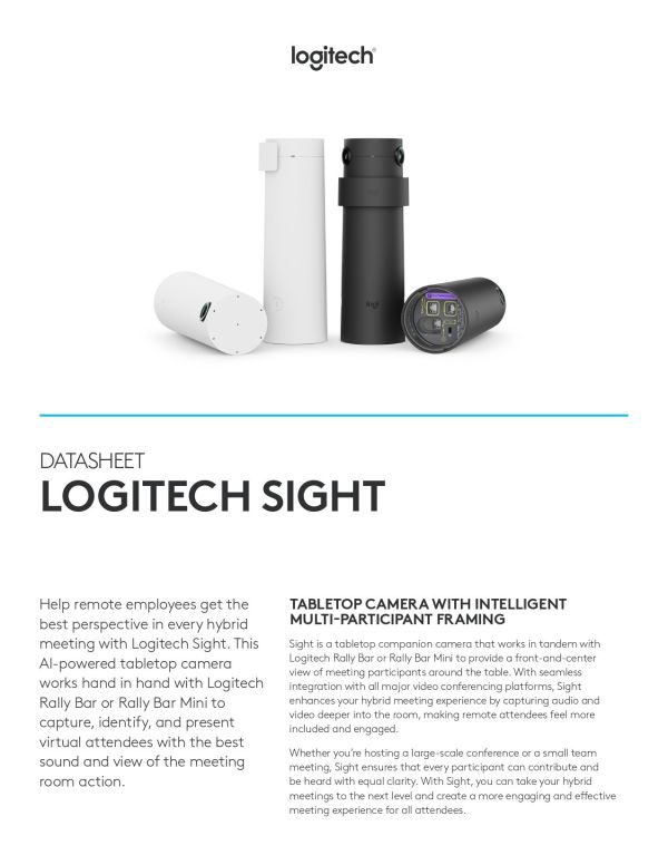 羅技 Logitech Sight 桌面多人會議攝影機 羅技 Logitech Sight 桌面多人會議攝影機, 羅技 Logitech Sight, 羅技 Sight, AI 自動跟蹤攝影機, 智慧追蹤攝影機, 教學用攝影機, 技術特色關鍵字,人像追蹤攝影機,Full HD 攝影機,自動對焦攝影機, AI 影像辨識設備
